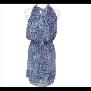 Banana republic halter tie neck chiffon dress